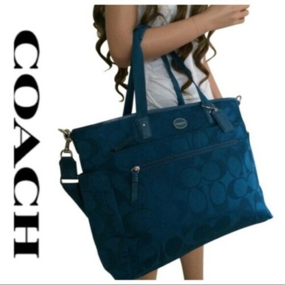 Coach Nylon Diaper Bag Computer Weekender NEW - Picture 2 of 7